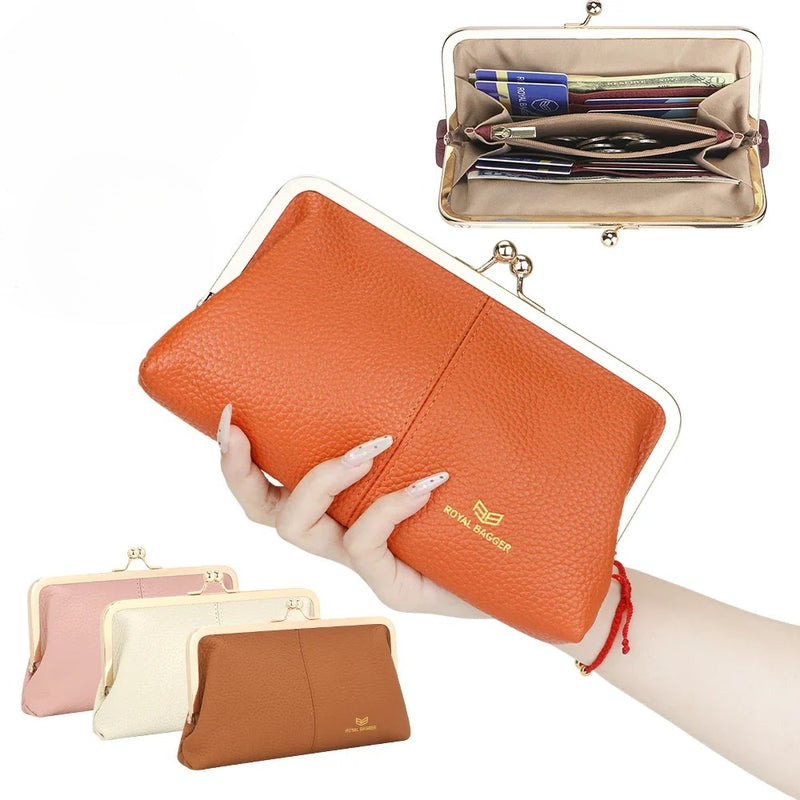 3468 leather kiss-lock wallet