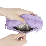 QuestAll RFID Canvas Waterproof Wrist Bag Women Card Holder Coin Cell Phone Wallet Three Pockets 9103