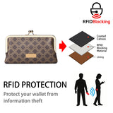 Royal Bagger PVC + Resin Tanned Leather Clutch Purses for Women, RFID Kiss Lock Wallet, Multi-card Slots Card Holder 5468
