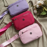 QuestAll RFID Canvas Waterproof Wrist Bag Women Card Holder Coin Cell Phone Wallet Three Pockets 9103