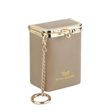 Royal Bagger Mini Chain Cosmetics Case for Women, Genuine Cow Leather Retro Kiss Lock Purse, Small Lipstick Makeup Bag with Mirror 3241