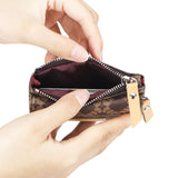 Royal Bagger Women's Coin Purse – Signature Coated Canvas & Vegetable-Tanned Cowhide Leather, RFID Blocking Small Wallet, Casual Zipper Pouch for Daily Use 4200