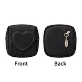 Royal Bagger Women Mini Coin Purse, Genuine Cowhide Leather Square Small Wallet, Cute Heart-Shaped Flap Closure Pocket Pouch 1604