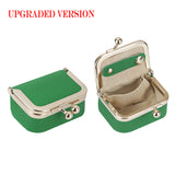 Royal Bagger Genuine Leather Mini Coin Purse, Solid Color Kiss Lock Change Pouch, Casual Style Small Storage Bag for Women 1894