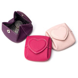 Royal Bagger Women Mini Coin Purse, Genuine Cowhide Leather Square Small Wallet, Cute Heart-Shaped Flap Closure Pocket Pouch 1604