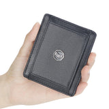 Royal Bagger RFID Blocking Compact Men's Card Case, Durable Black Leather, Secure Daily Storage for Cards and Cash 3247