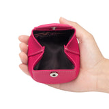 Royal Bagger Women Mini Coin Purse, Genuine Cowhide Leather Square Small Wallet, Cute Heart-Shaped Flap Closure Pocket Pouch 1604