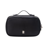 Royal Bagger Premium Genuine Leather Travel Makeup Wash Bag, Multi Compartment Cosmetic Organizer with Mesh Pocket & Elastic Bands, Portable Compact Skincare Hair Care Storage Case for Business Trip Vacation 3300