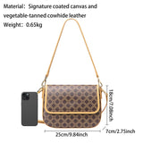 Royal Bagger Retro Crossbody Box Bag for Women, Signature Canvas & Leather, Elegant Compact Shoulder Purse 5245