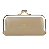 Royal Bagger Genuine Leather Jewelry Box, Mini Organizer for Rings, Necklaces & Earrings, Women's Kiss Lock Coin Purse 3125