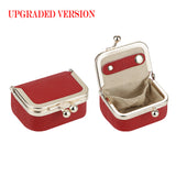 Royal Bagger Genuine Leather Mini Coin Purse, Solid Color Kiss Lock Change Pouch, Casual Style Small Storage Bag for Women 1894