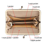 Royal Bagger PVC + Resin Tanned Leather Clutch Purses for Women, RFID Kiss Lock Wallet, Multi-card Slots Card Holder 5468