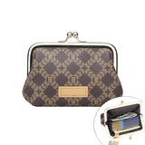 5243 Canvas & Leather RFID Kiss-Lock Keychain Wallet