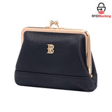 3296 Genuine Leather RFID Kiss-Lock Wallet
