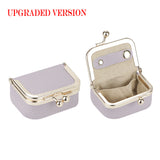 Royal Bagger Genuine Leather Mini Coin Purse, Solid Color Kiss Lock Change Pouch, Casual Style Small Storage Bag for Women 1894