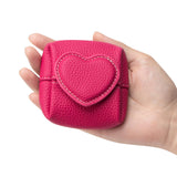 Royal Bagger Women Mini Coin Purse, Genuine Cowhide Leather Square Small Wallet, Cute Heart-Shaped Flap Closure Pocket Pouch 1604