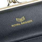 Royal Bagger Genuine Leather Jewelry Box, Mini Organizer for Rings, Necklaces & Earrings, Women's Kiss Lock Coin Purse 3125