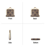 Royal Bagger Mini Ultra-Thin Jewelry Box & Kiss Lock Purse – Signature Coated Canvas, Women's Essential 8120