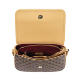 Royal Bagger Retro Crossbody Box Bag for Women, Signature Canvas & Leather, Elegant Compact Shoulder Purse 5245