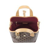 Royal Bagger Retro Signature Canvas & Leather Bucket Bag, Convertible Tote & Basket Handbag for Women 5262