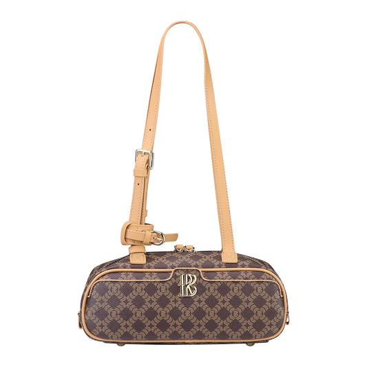 5249 Canvas & Leather Cylinder Shoulder Bag