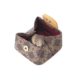 Royal Bagger Mini Women's Coin Purse – Signature Coated Canvas & Vegetable-Tanned Cowhide Leather, Casual Change Pouch for Daily Use 6603