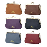 Royal Bagger Kiss Lock RFID Card Holder & Coin Purse for Women – Genuine Cow Leather Mini Wallet with Key Chain, Small Fashion Storage Bag 4243