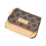 Royal Bagger RFID Women's Multi-Card Slots Wallet – Signature Coated Canvas & Vegetable-Tanned Cowhide Leather Credit Card Holder, Coin Purse with Keychain 3443