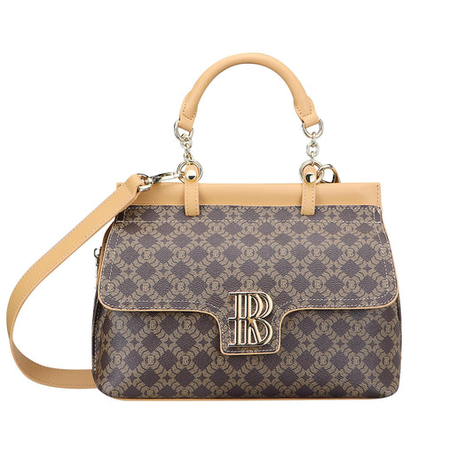 5248 Canvas & Leather Top-Handle Crossbody Bag