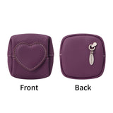 Royal Bagger Women Mini Coin Purse, Genuine Cowhide Leather Square Small Wallet, Cute Heart-Shaped Flap Closure Pocket Pouch 1604