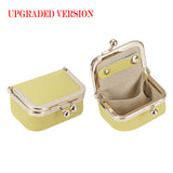 Royal Bagger Genuine Leather Mini Coin Purse, Solid Color Kiss Lock Change Pouch, Casual Style Small Storage Bag for Women 1894