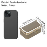 Royal Bagger Genuine Leather Jewelry Box, Mini Case for Rings, Necklaces & Earrings, Kiss Lock Coin Purse for Women 3203