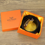 Royal Bagger Men's Genuine Leather Ratchet Belt for Dress & Casual Wear, Trim-to-Fit Design, Elegant Gift Box 01