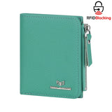 Royal Bagger RFID Blocking Genuine Leather Short Wallet for Women - Slim Bifold Coin Purse, Fashionable & Simple Design 3201