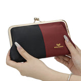 Royal Bagger RFID Blocking Genuine Leather Clutch Purse for Women, Elegant Evening Wallet with Kiss Lock, Phone Holder 2868