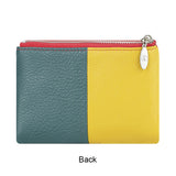 Royal Bagger Color Block RFID Short Wallets Genuine Leather Multi-card Slots Card Holder Trifold Purse Magnetic Opening 2053