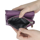 Royal Bagger RFID Blocking Women's Short Wallet Genuine Leather Multi-card Slots Card Holder Trifold Purse Magnetic Opening 2063