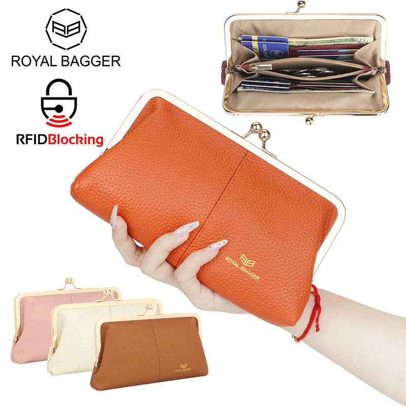 3468 leather kiss-lock wallet