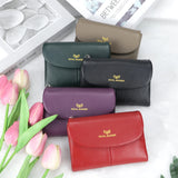 Royal Bagger RFID Blocking Women's Short Wallet Genuine Leather Multi-card Slots Card Holder Trifold Purse Magnetic Opening 2063