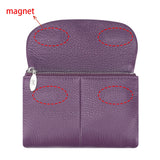 Royal Bagger RFID Blocking Women's Short Wallet Genuine Leather Multi-card Slots Card Holder Trifold Purse Magnetic Opening 2063