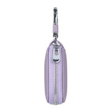 Royal Bagger Mini Portable Zipper Earphone Bags Genuine Leather Small Key Wallet with Keychain Fashion Simple Headphone Bag 2901