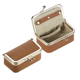 Royal Bagger Genuine Leather Jewelry Box, Mini Case for Rings, Necklaces & Earrings, Kiss Lock Coin Purse for Women 3203