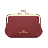 Royal Bagger Kiss Lock RFID Card Holder & Coin Purse for Women – Genuine Cow Leather Mini Wallet with Key Chain, Small Fashion Storage Bag 4243