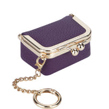 Royal Bagger Genuine Leather Mini Coin Purse, Solid Color Kiss Lock Change Pouch, Casual Style Small Storage Bag for Women 1894