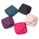 Royal Bagger Women Mini Coin Purse, Genuine Cowhide Leather Square Small Wallet, Cute Heart-Shaped Flap Closure Pocket Pouch 1604