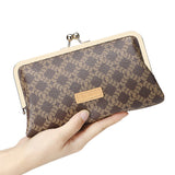 Royal Bagger PVC + Resin Tanned Leather Clutch Purses for Women, RFID Kiss Lock Wallet, Multi-card Slots Card Holder 5468