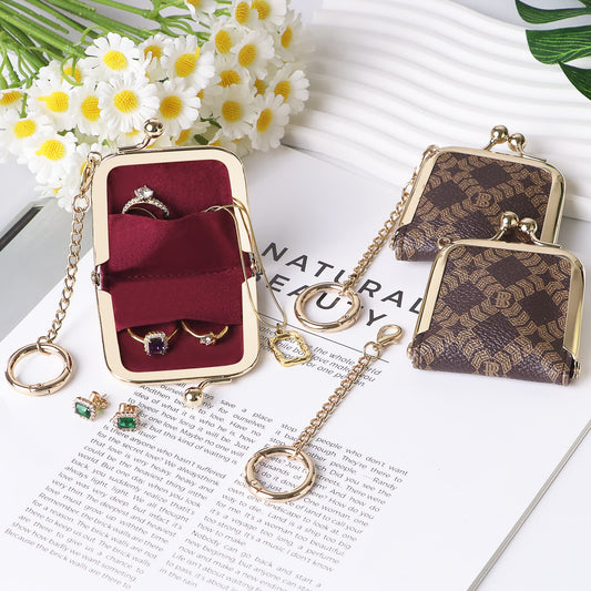 7120 Slim Canvas & Leather Jewelry Case with Chain