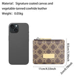 Royal Bagger Women's Coin Purse – Signature Coated Canvas & Vegetable-Tanned Cowhide Leather, RFID Blocking Small Wallet, Casual Zipper Pouch for Daily Use 4200