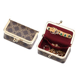 Royal Bagger Women's Jewelry Box – Mini Case for Rings, Necklaces & Earrings, Coated Canvas & Vegetable-Tanned Cowhide Leather with Kiss Lock Coin Purse 5203