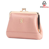 3296 Genuine Leather RFID Kiss-Lock Wallet